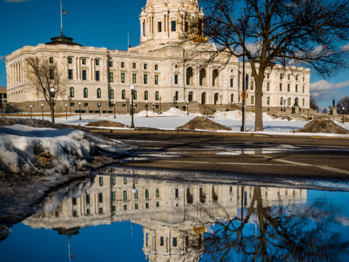 Minnesota state capitol reflection